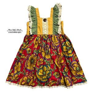 Widdle Me Sz 4 Bold Floral Lace & Ruffles Dress